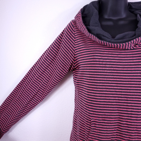Lucy Red Striped Cowl Neck Sweater - Picture 3 of 6